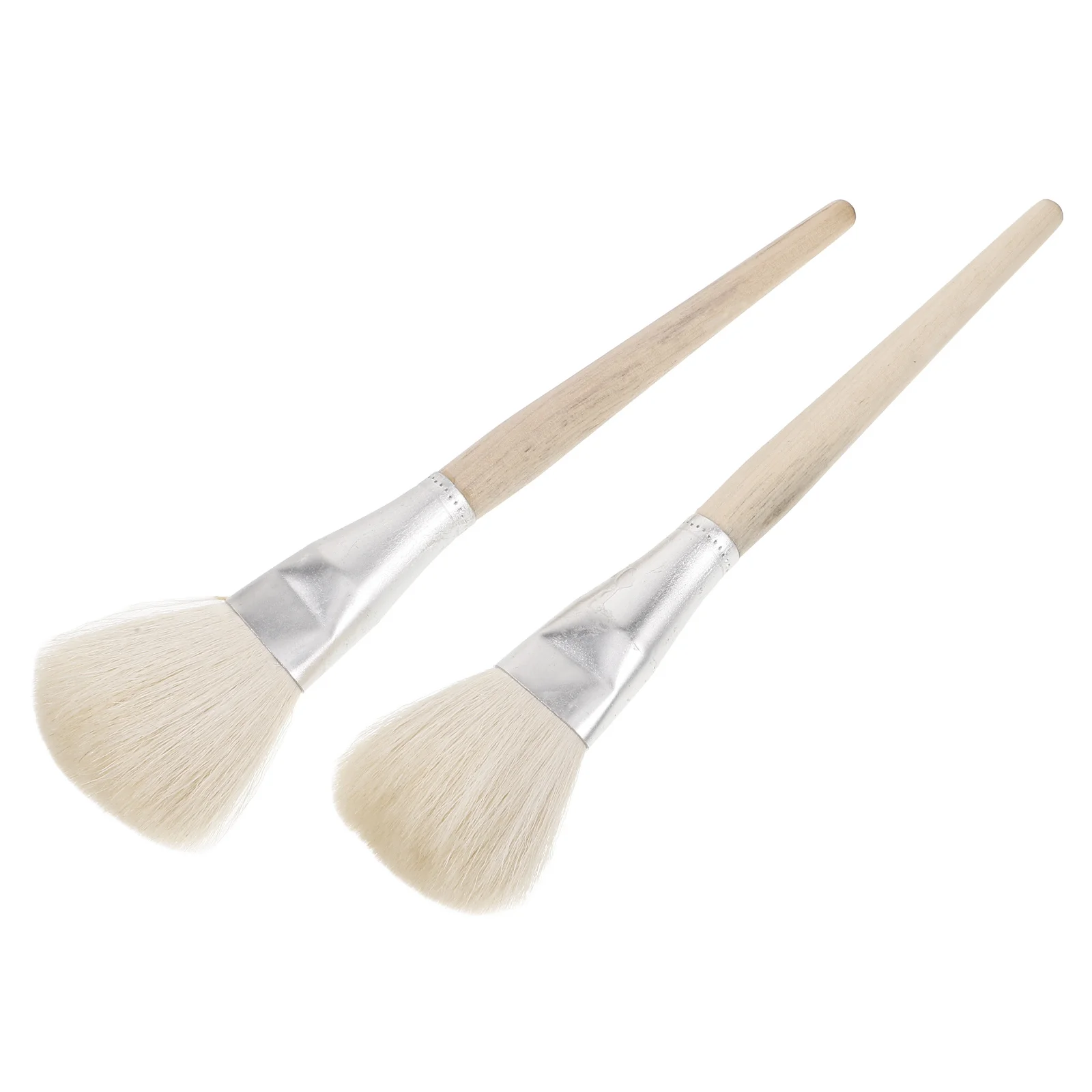 

2Pcs Wool Painting Brushes Soft Wooden Handle for Acrylic Painting Glass Ceramic Detailing Craft Gilding Traditional Art Brush