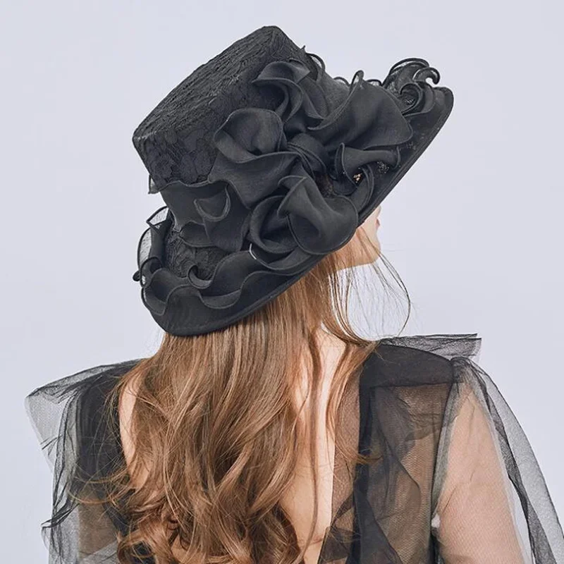 Nuevo Verano Organza Iglesia Derby sombrero tocado mujer señora nuevo Kentucky Tea Party boda arco sombrero Gorros Mujer