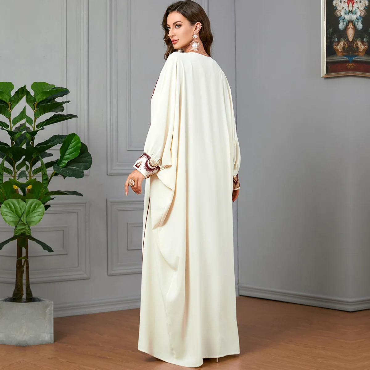 Arabo saudita Robe Eid Djellaba Nappa Abaya per le donne Musulmano Allentato Maxi Abito Turchia Caftano Islam Abbigliamento Marocco Jalabiya Nuovo