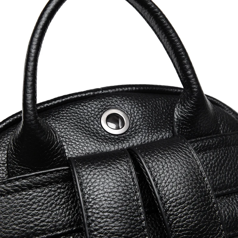 Sac à dos en cuir de vachette pour femme, sac de voyage scolaire, sacs à dos de luxe, haute capacité, noir, mode fille, année, dames, 2023