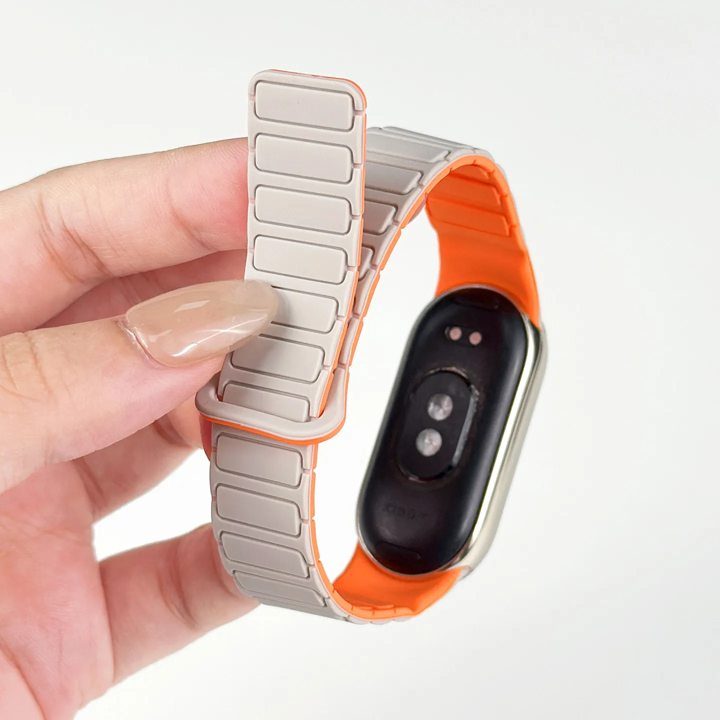 Silikonarmband für Xiaomi Band 10, 9, 8 NFC Armband, weiches, bequemes, magnetisches Armband, Mi Band 10 Smart Band 9, 8 Zubehör