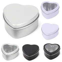 Heart Shape Aluminum Tin Jar Candy Packaging Box Cosmetic Container Refillable Bottles Metal Box Candle Jars Jewelry Storage Jar