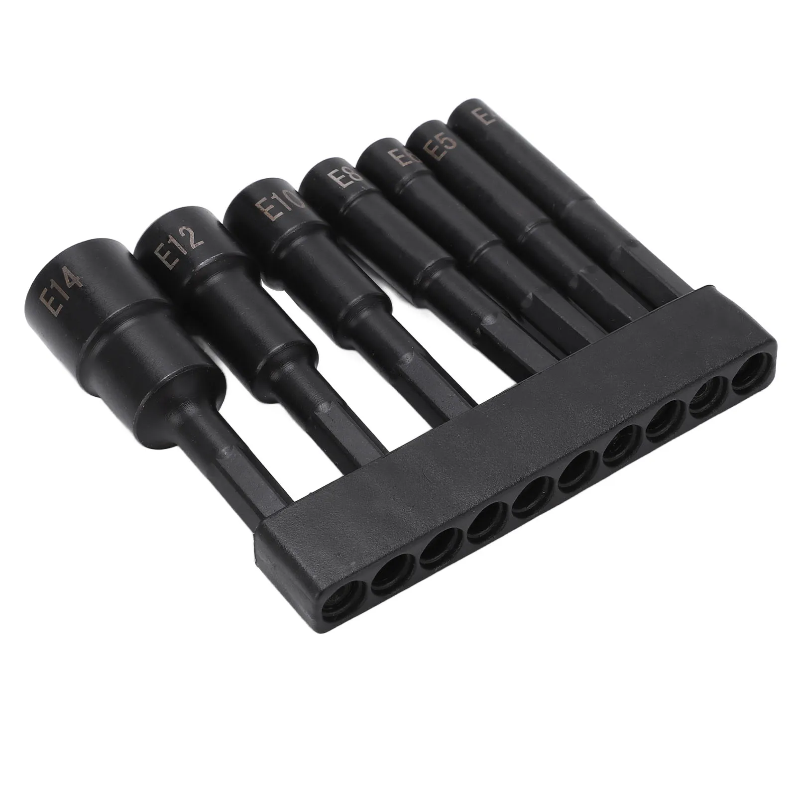 

7Pcs CRV Hex Plum Blossom Socket Chuck Set - 1/4in E4-E14 Anti-Theft Screw Wrench Tool