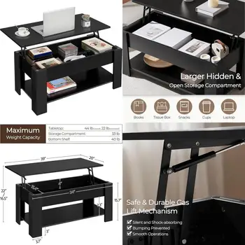 Lift-Top Wooden Coffee Table 1