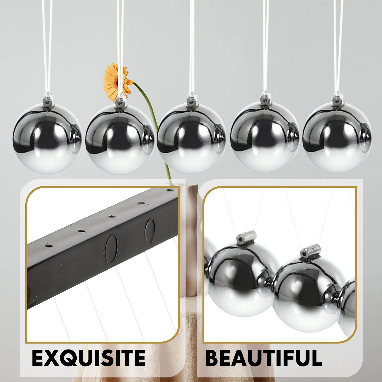 Energy Conservation Balance Ball Desktop Physics Ornament Scientific Education Decor for Office Home