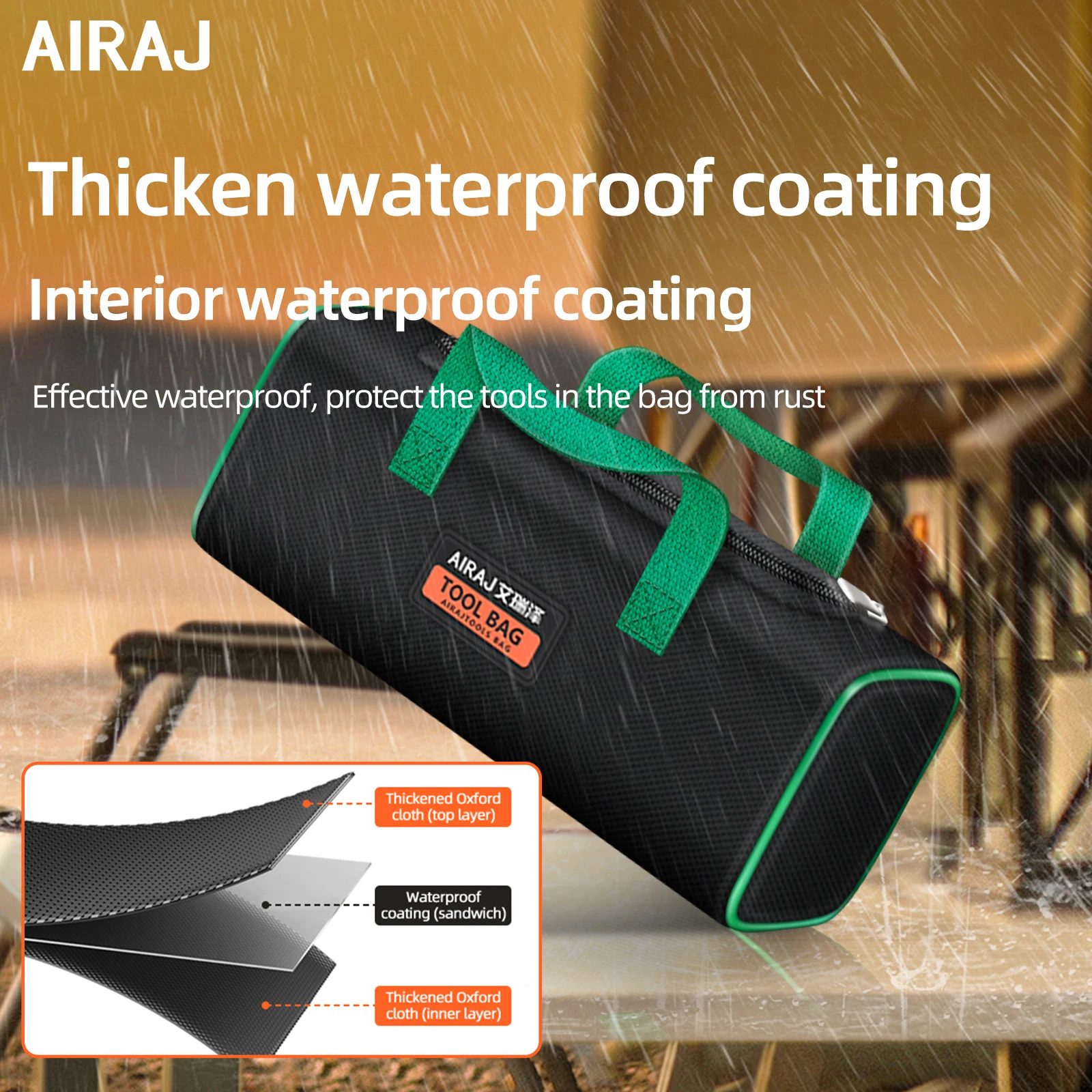 AIRAJ Multifunctional Toolkit Oxford Thickened Wear-Resistant and Durable Electrician Storage Portable Handheld Bag