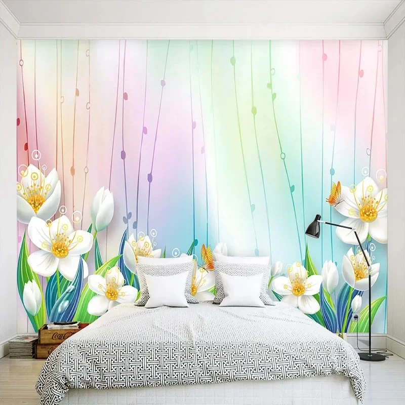 

Custom Wall Mural Wallpaper 3D Modern Aesthetic Dazzling Flower Art TV Sofa Backdrop Papel De Parede Home Décor Tapety Fresco