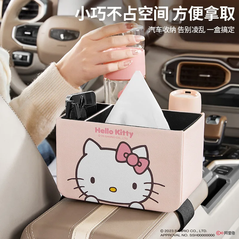 Sanrio-車のアームレスト収納ボックス,ウォーターカップホルダー,多機能ラック,漫画,ハローキティ,カーアクセサリー,ギフト,新しいコレクション