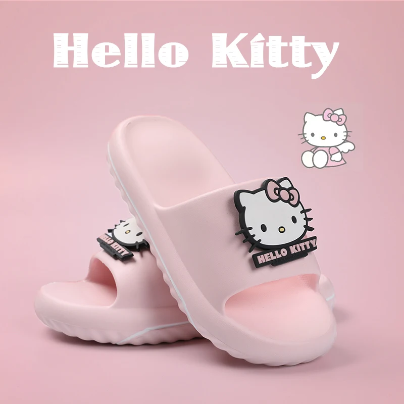 

Sanrio Hello Kitty Slippers Kuromi Cartoon Kawaii Cute Anime Student Home Bathroom Bathing Anti-Slip Sandal Kids Toys for Girls