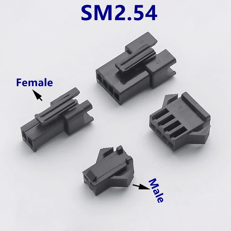 50PCS JST SM Złącze wtykowe Skok 2.54MM Obudowa żeńska Obudowa męska SM-2P SM-2R JST SM2.54 2/3/4/5/6/7/8 P Pin