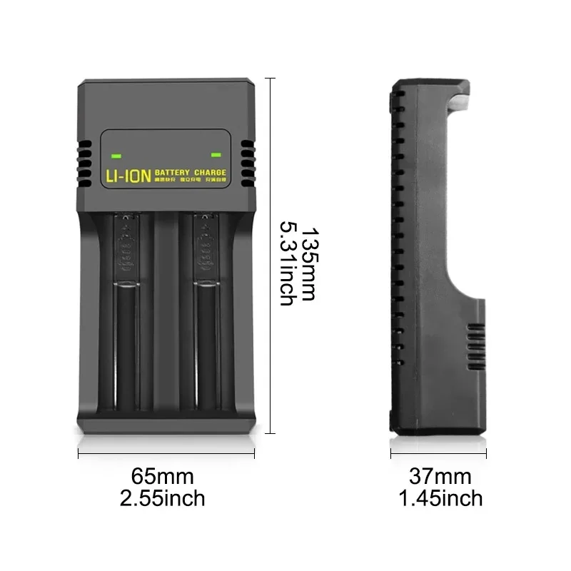 18650 Battery Charger 1/2 Slot Intelligent Fast USB Charger for 18350 26650 16340 Lithium Batteries With LED Indicator Charger