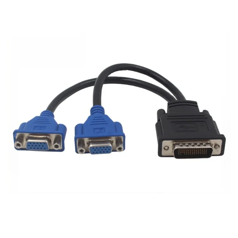 DMS-59 Pin to 2 VGA Splitter Adapter Cable Reduce the Loss of Data Transmission Avoid the Wrong Signal Lightweight