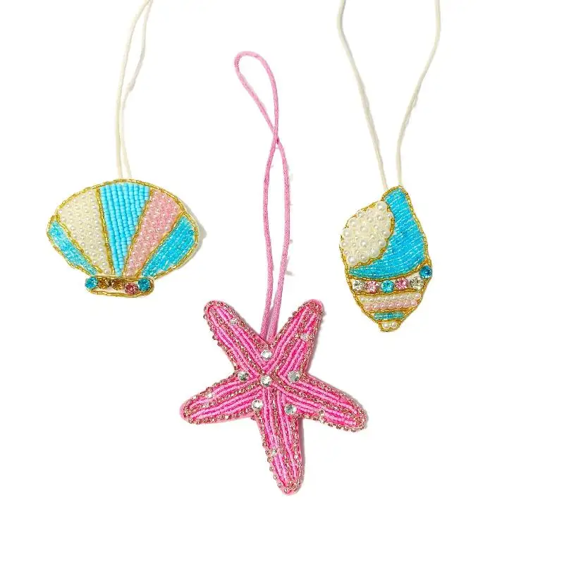 Сумка-брелок, декоративная 3D нашивка в виде ракушки морской звезды и стразов для DIY.