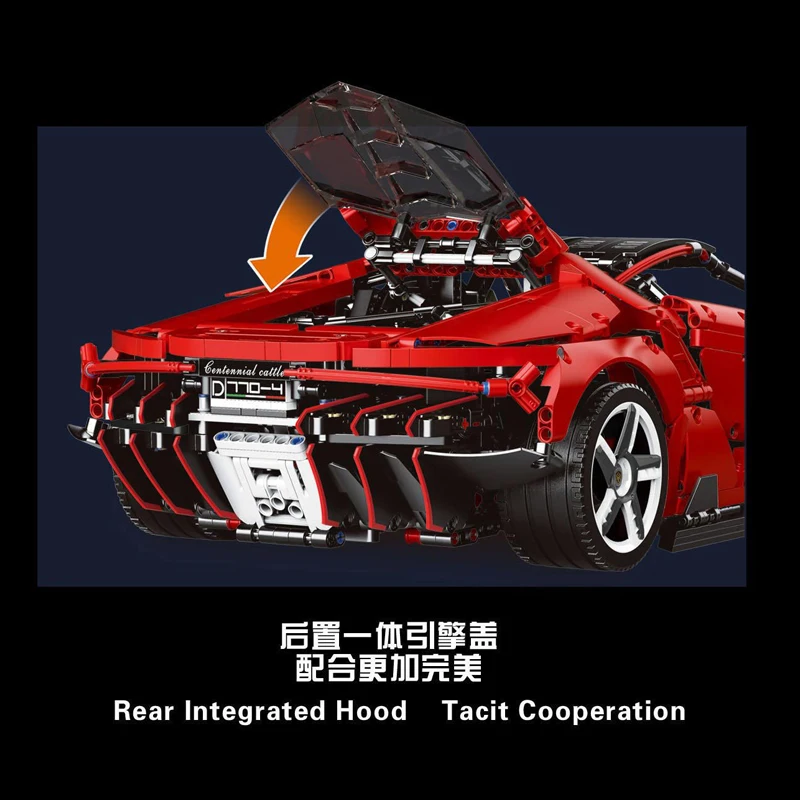 IN STOCK MOC Technical Centenario 1:8 Hypercar Building Blocks Assembling Red Sports Car Bricks Model Kids Toys Gift Set