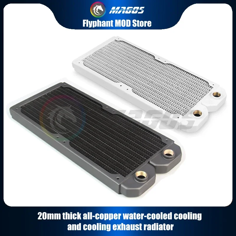 

20mm Thickness Thin Water Cooling Radiator Slim,G1/4" Copper PC Heatsink Cooler For 12cm Fan 120mm 240mm 360mm 480mm Black/White