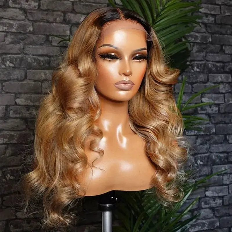 

Honey Blonde 1B/27 Loose Body Wave 13X6 Lace Front Wig Bleached Knots Remy Human Hair Wigs PrePlucked Hairline Loose Wave Wig