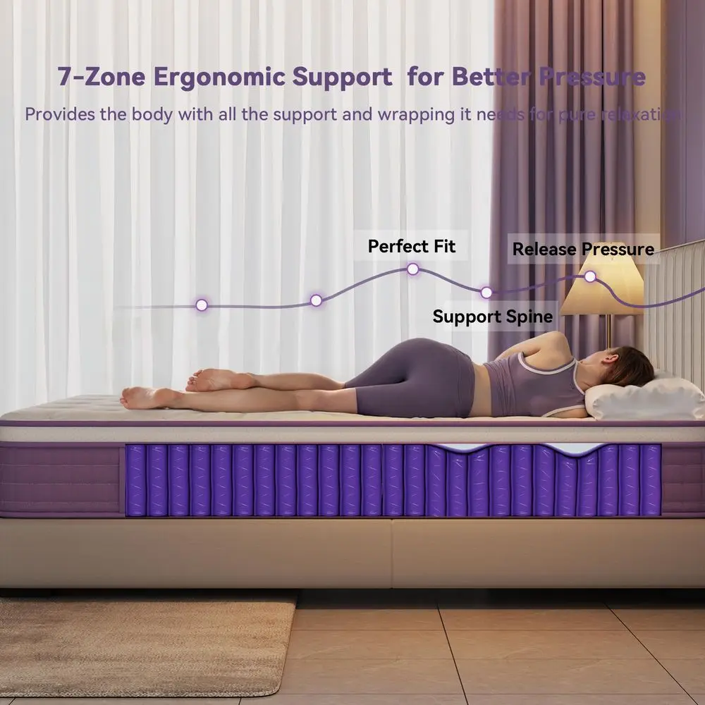 Full Size Mattress, 12 Inch Full Hybrid Mattress in a Box with Gel Memory Foam and Pocket Springs for Motion Isolation, Pressur