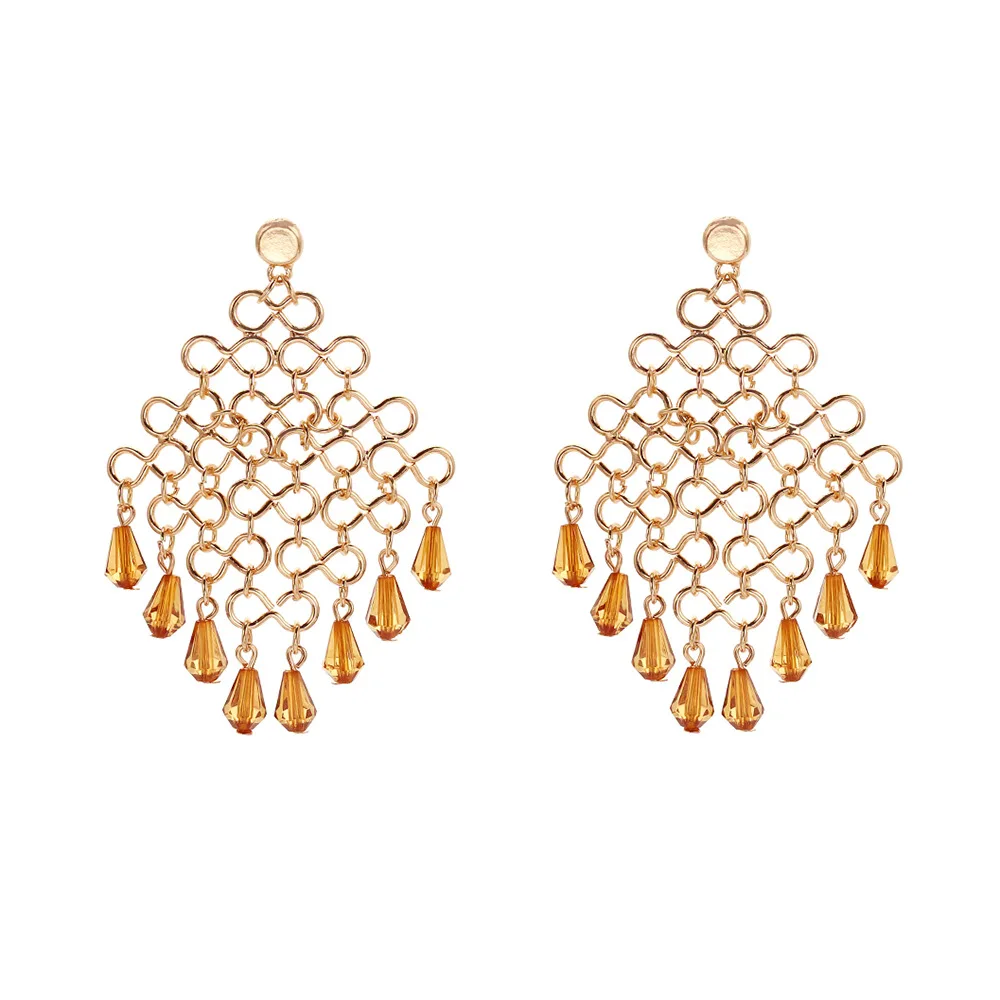 Vintage Boho Hohlgitter Gold Quasten-Ohrringe für Frauen Statement-Schmuck Geschenke für Feiertage und Partys – Detail 7