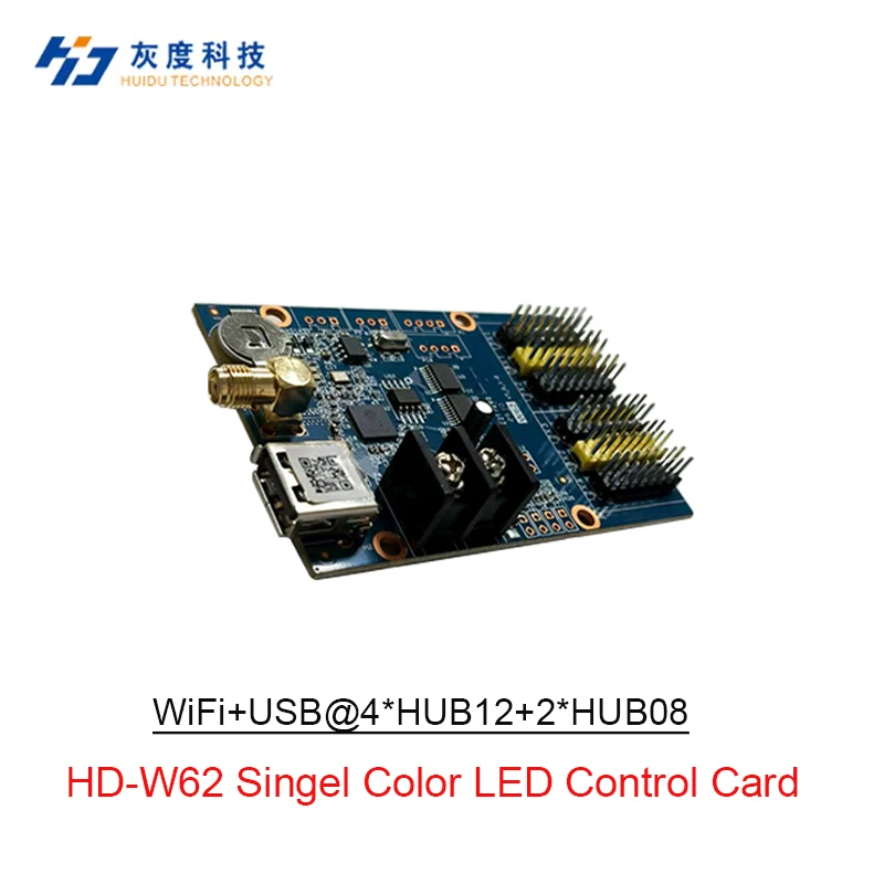 Huidu HD-W60/W62/W63 Wifi & U-disk Series Single-Dual Color LED Display Screen Control Card Wireless Connectivity for Home Use