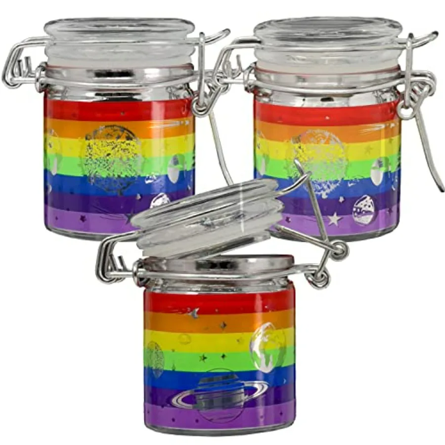 

Mini Storage Jar: Rainbow Galaxy Design