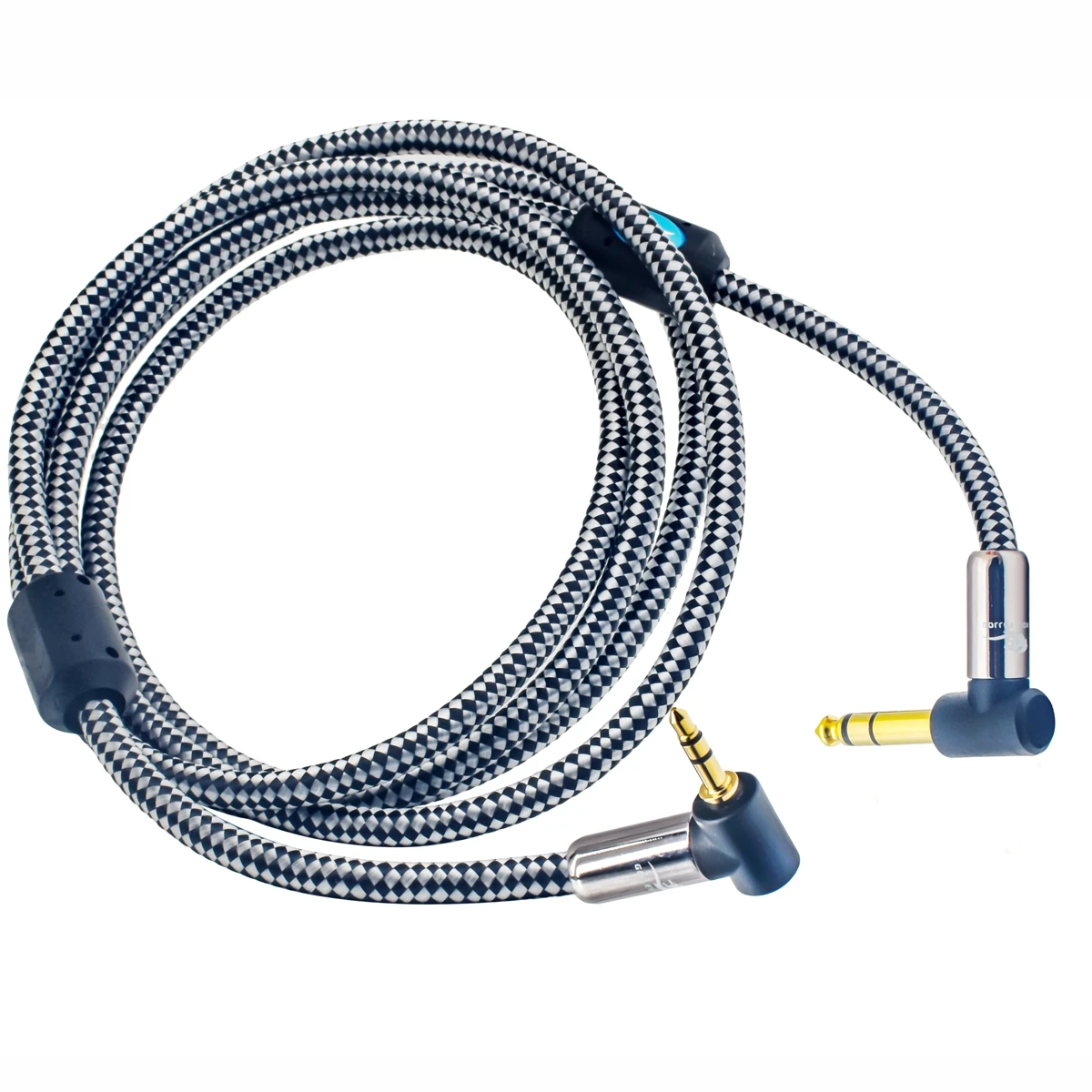 Hi-Fi Audio Cable Right Angle 6.35mm TRS Jack to Mini Jack 3.5mm Headphone PC Phone Sound Mixing Console Cable 0.75M