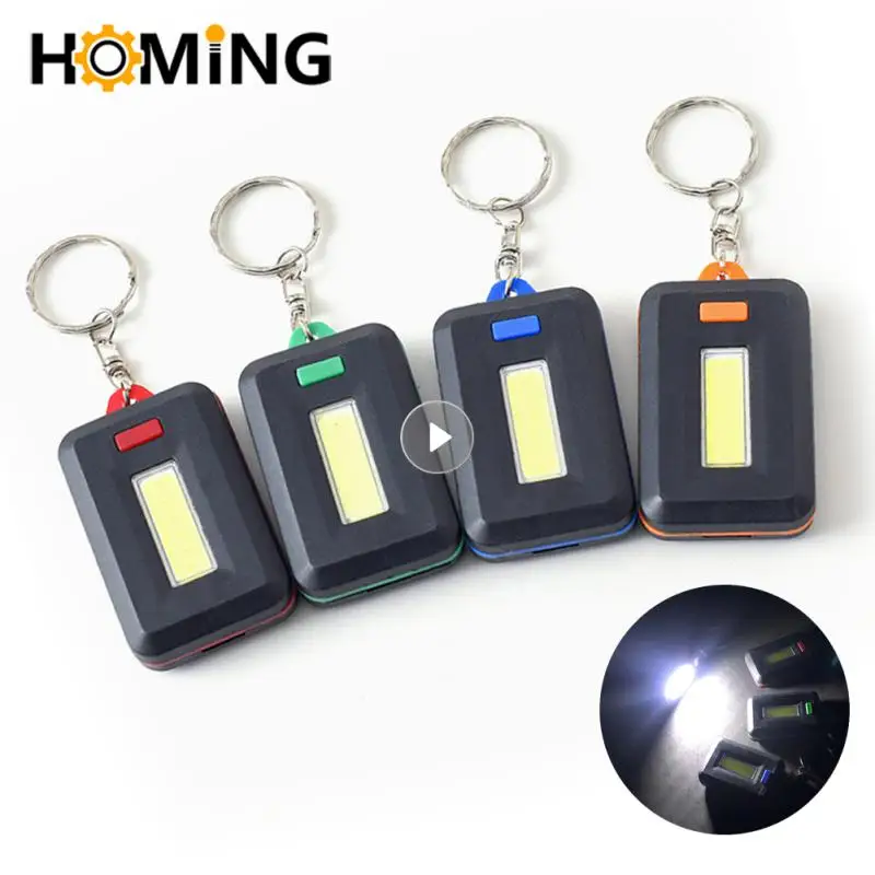 Night Light Keychain COB LED Flashlight Key Ring Outdoor Sports Portable Emergency Light Camping Hiking Light Lamp Key Chains