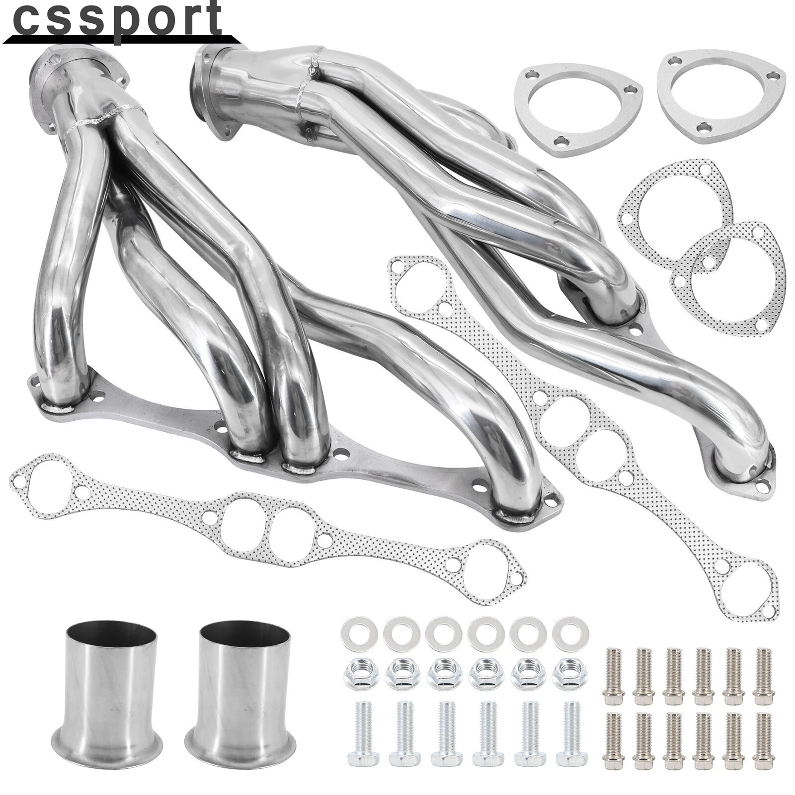

For Chevy 265-400 V8 Small Block SBC Stainless Steel Shorty Manifold Header