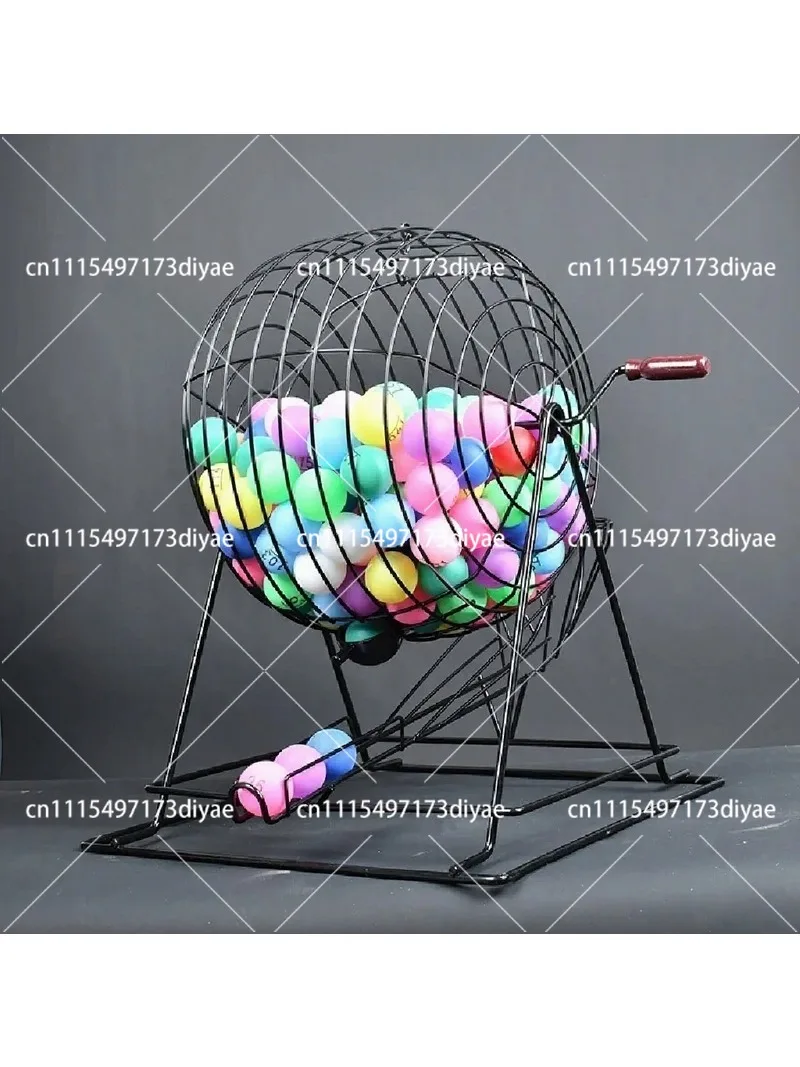 Lottery Machine Manual Bingo Cage Set with Numbered Balls for Party Games, Lucky Spin Wheel Alternative