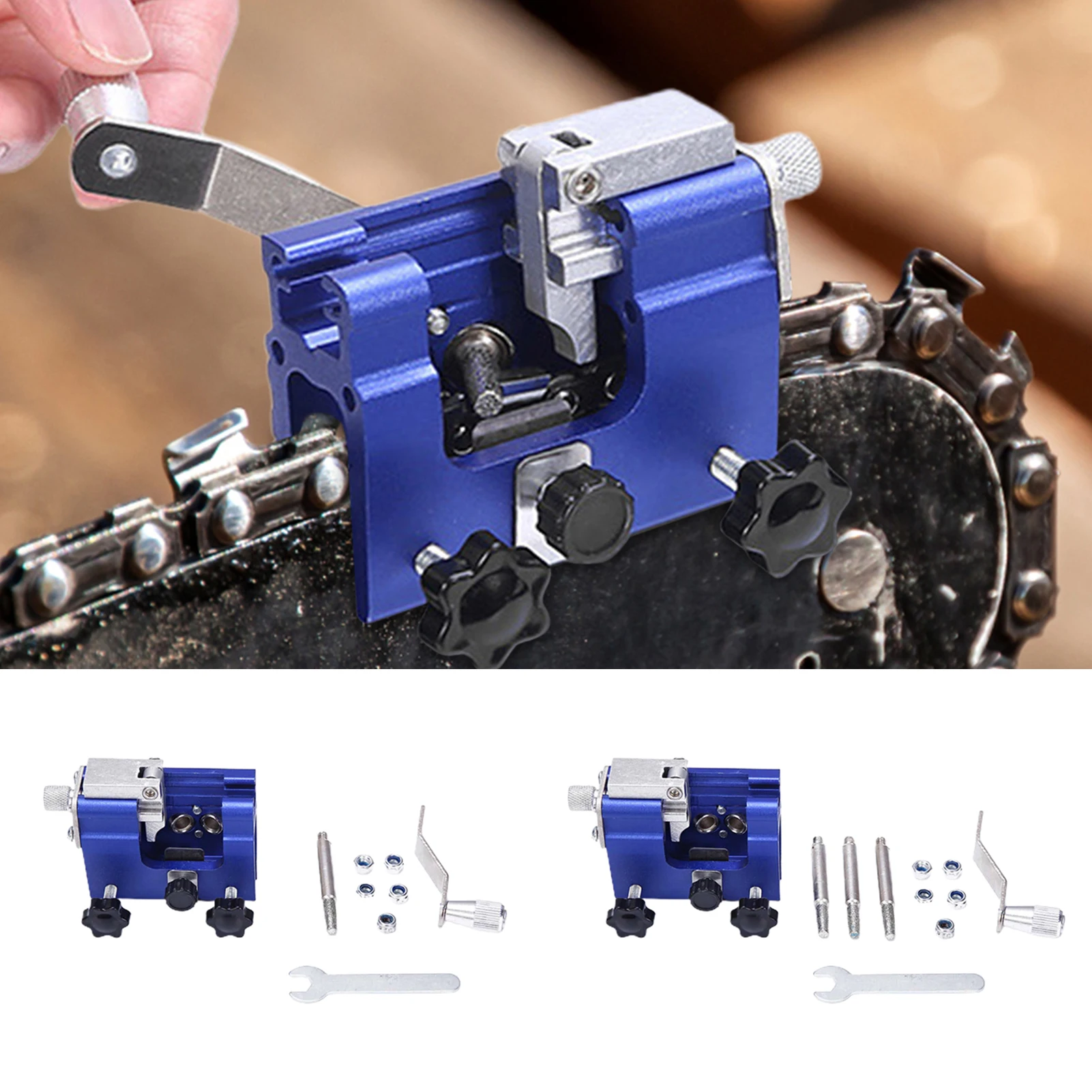 Portable Chainsaw Chain Sharpener Sharpening Jig Woodworking Grinding Tools for All Kinds of Chain Saw Sharpening