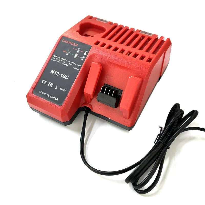 NEW Dual Port Multi-Voltage Battery Charger for Milwaukee N12-18C Li-ion 14.4V 18V C1418C 48-11-1815 M12/14/18 Lithium Battery