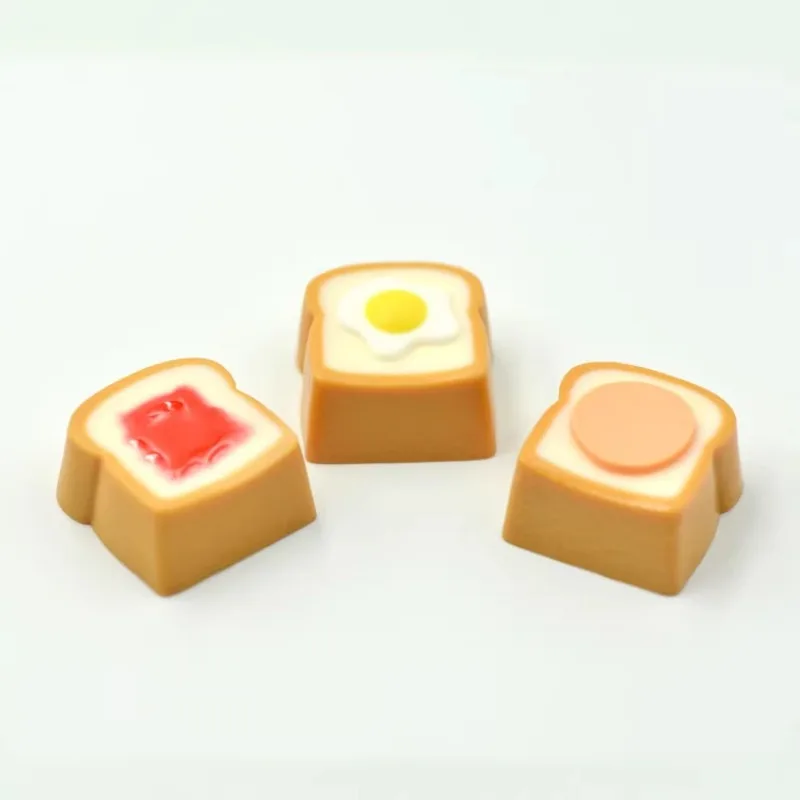 MiFuny Breakfast Series Bread Key Cap Interesting Custom Resin Material Personalized Keycaps for Mechanical Keyboard Accessories