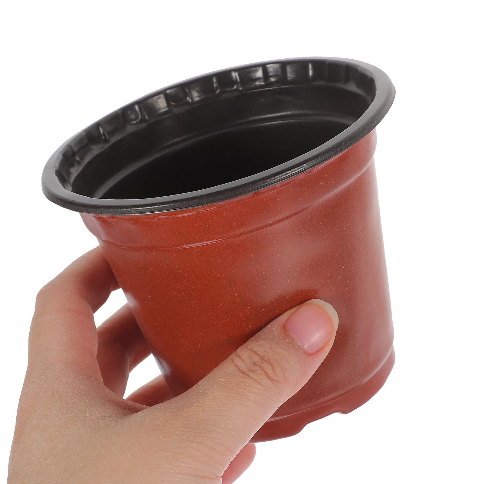 50개 플라스틱 묘목 화분 튼튼한 식물 화분 다육식물 꽃 정원 식물 용품 배수 구멍 포함