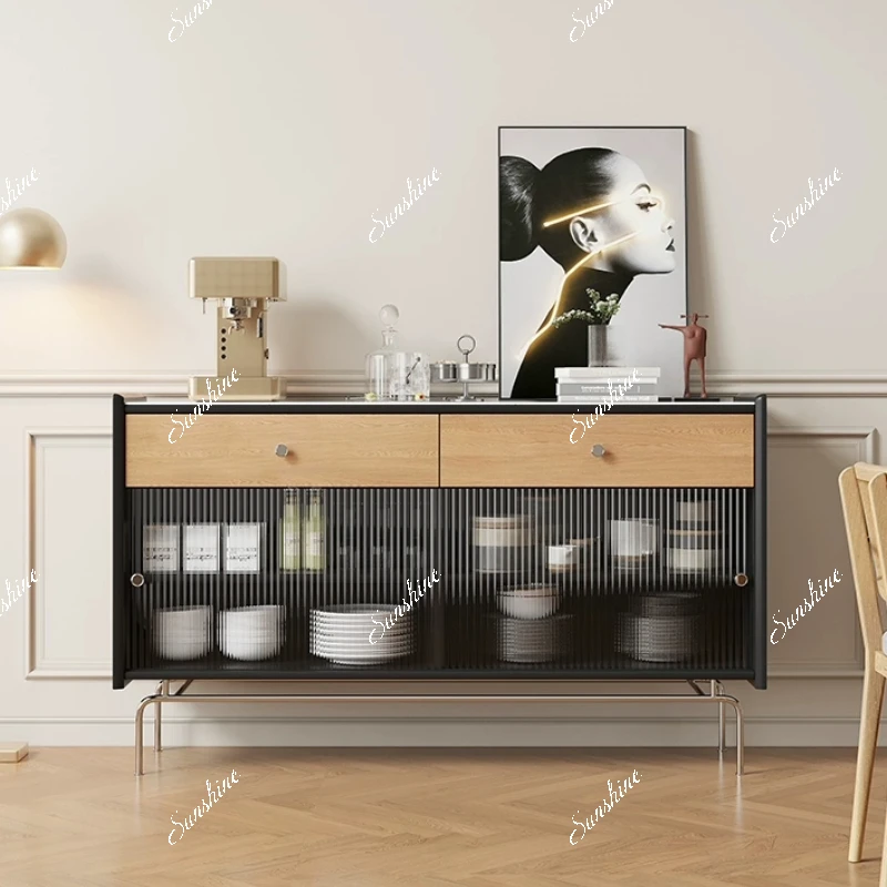 Nordic small apartment restaurant tea cabinet, retro slate storage locker
