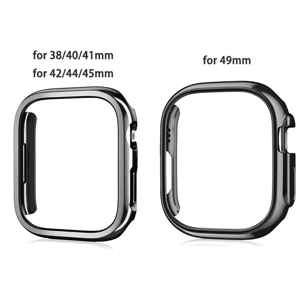 For Apple Watch 38 40 42 45 ultra3 49mm Plated Skeleton Cover Hard PC Bumper Case Frame for iWatch SE 11 10 9 8 7 6 5 4 SE3 Case image 5
