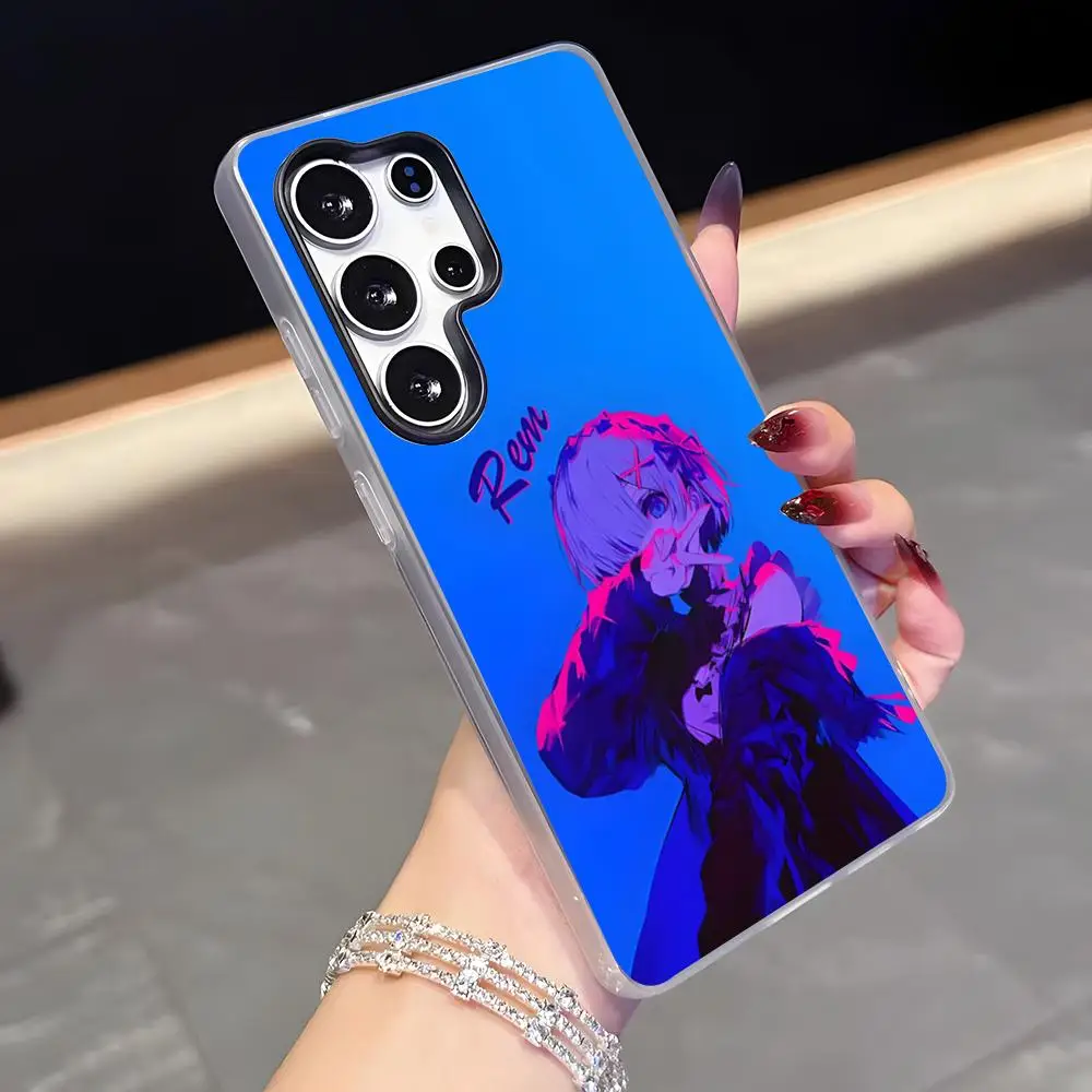 Anime Re Zero Rem Phone Case For Samsung S26 S25 Plus S24 Plus S22 Ultra S23 FE S21 Plus S21 Ultra Jelly Cover