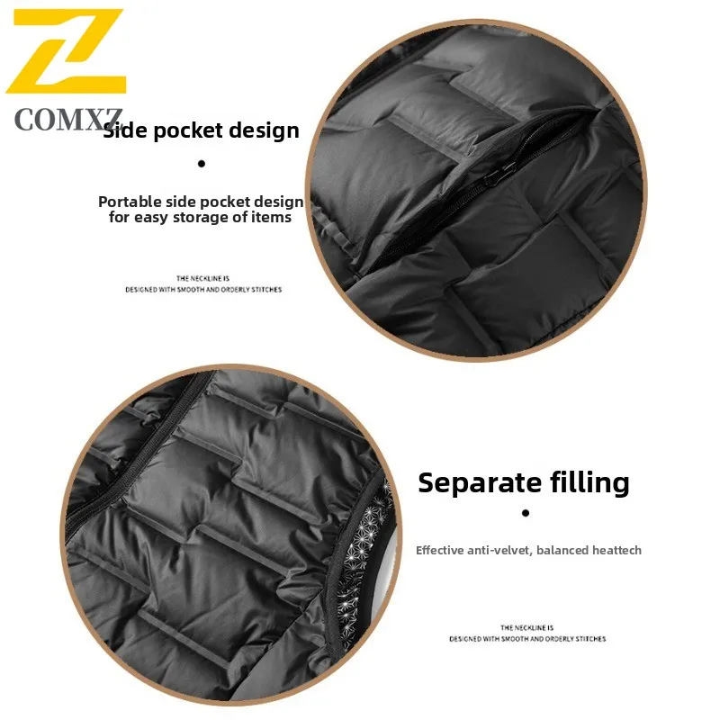 2025 Down Vest Men Casual Sleeveless Coat Autumn Winter Graphene Heating Warm Fashion Stand Collar Waistcoat Lightweight Comfort