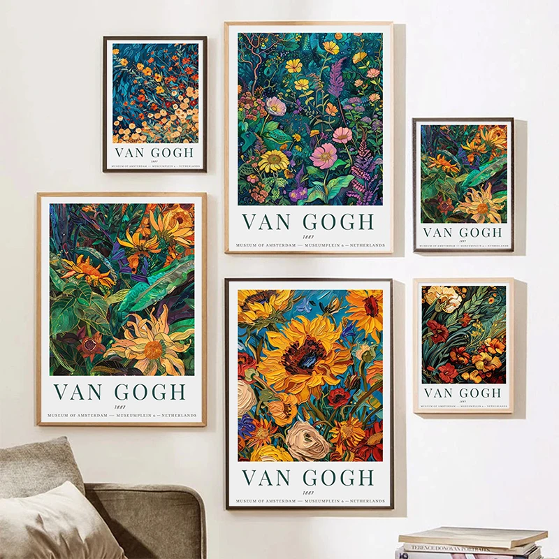 Garden At Arles Vincent Van Gogh Poster Canvas Painting Retro Flower Wall Art Pictures Bedroom Living Room Home Decoration