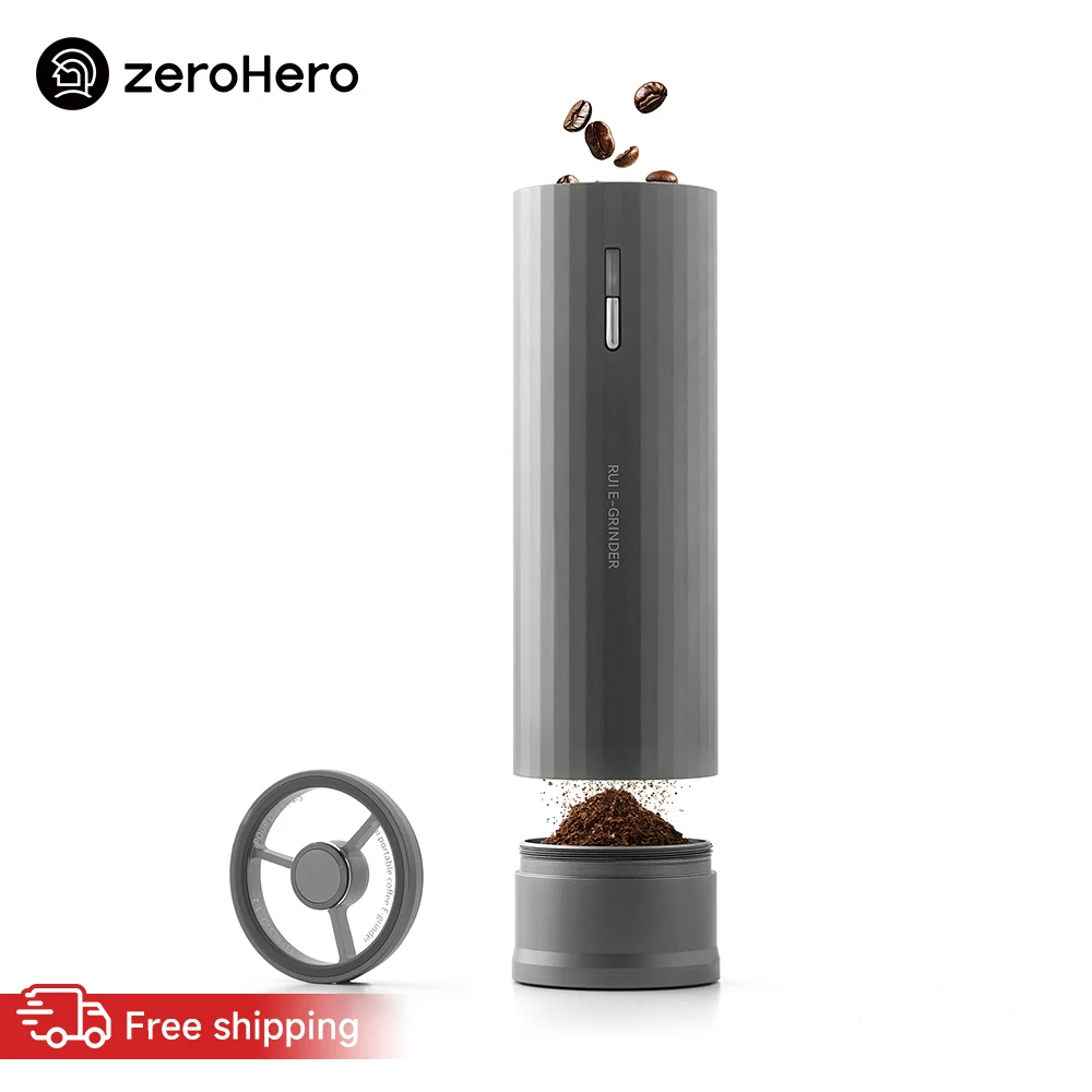zeroHero Portable Electric Coffee Grinder 25g USB-C Rechargeable, HG6-38 Precision Burr Mill for Travel Camping Outdoor