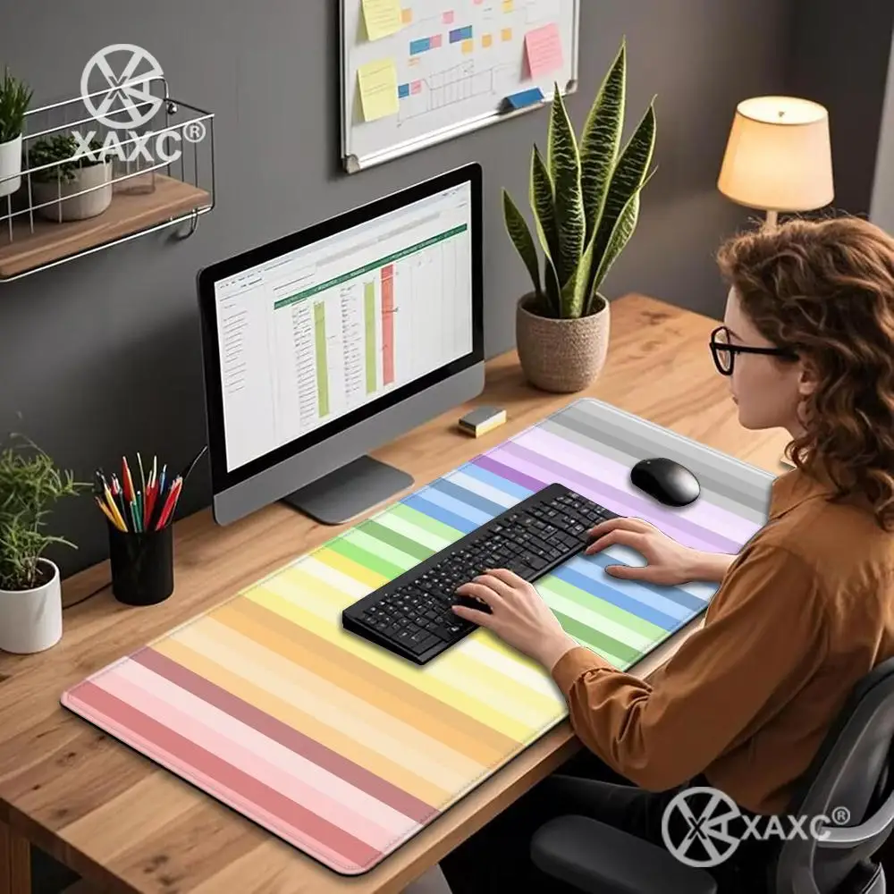 Pastel Colorful XAXC Mouse Pad large keyboard mouse desk pad non-slip rubber gaming mouse pad laptop mouse carpet