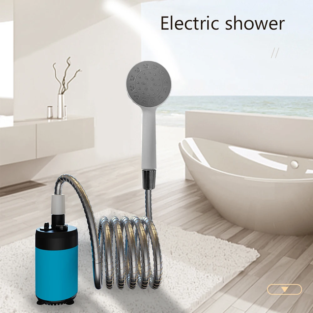 Portable Shower Outdoor Camping Shower Handheld Electric Shower Battery Powered Compact Handheld Rechargeable Camping Showerhead