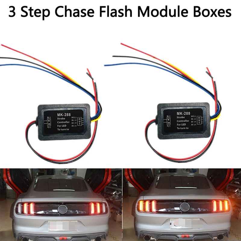 Universal 3 Step Sequential Chase Flash Module Box For Car Turn Signal Light