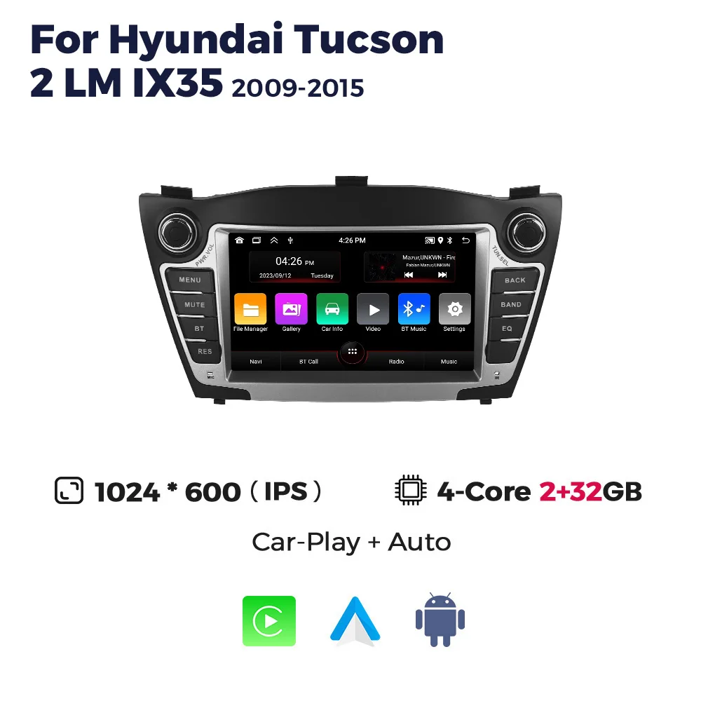 MEKEDE Android Car Multimedia Stereo GPS Navigation Car-play Head Unit for 7inch Hyundai Tucson 2LM IX35 2009-2015