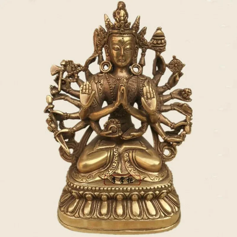 Cundi copper Buddha statue exorcism Quasi tifomu Eighteen Hands Bodhisattva