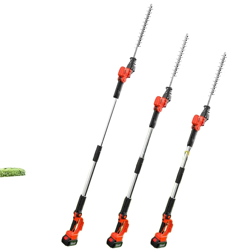 

High-Efficiency Electric Hedge Trimmer with Long-Handle Extension Rod for Pruning Osmanthus Seedlings Landscaping High Branches