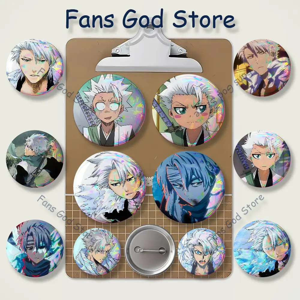B-Bleach T-Toshiro Hitsugaya Enamel Pin Funny Cartoon Characters Badge Fashion Jewelry Accessories Round Snap-in Brooch Backpack