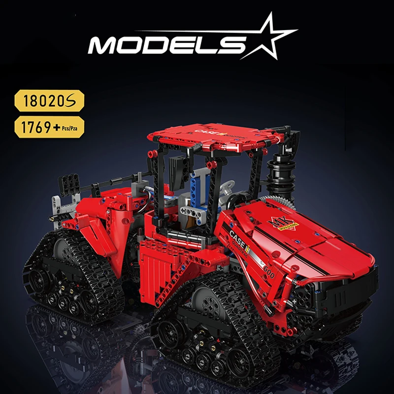 Técnico MOC 35270 MouldKing 18020 Control remoto Tractor sobre orugas neumático modelo de coche 1698 Uds bloques de construcción juguetes rompecabezas de ladrillo