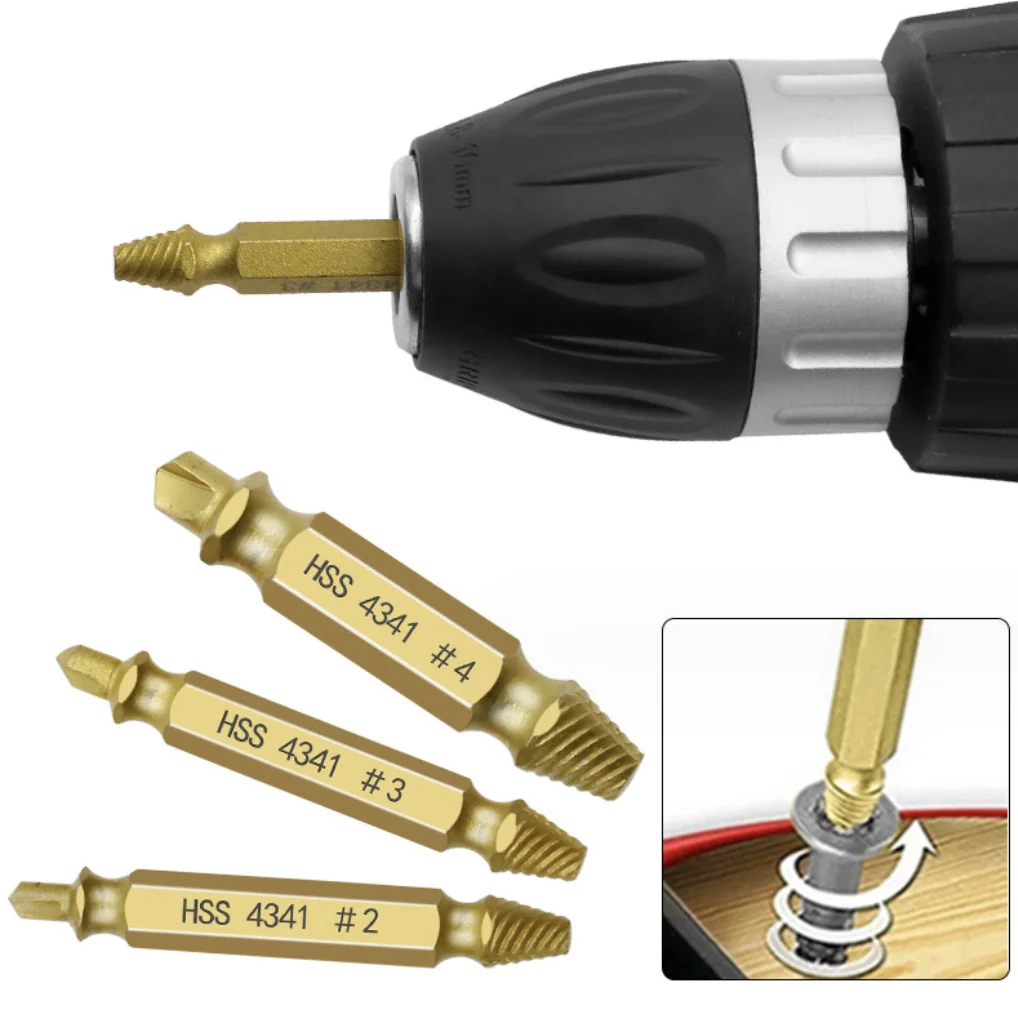 Imagem -02 - Conjunto Extrator de Parafuso Danificado Hss Broca Despojado Removedor Quebrado Pequeno Rapidamente Tirar Kit Fácil Demolição Ferramentas Elétricas 6pc