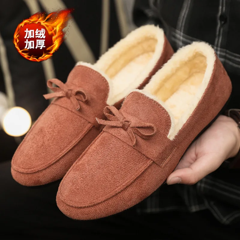 Men's shoes 2025 autumn and winter cotton shoes men's bean shoes Korean version trendy versatile casual shoes