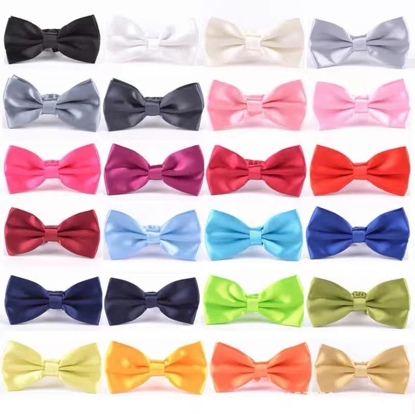 Double-layer bow tie men's business formal bow tie solid color bow tie gift