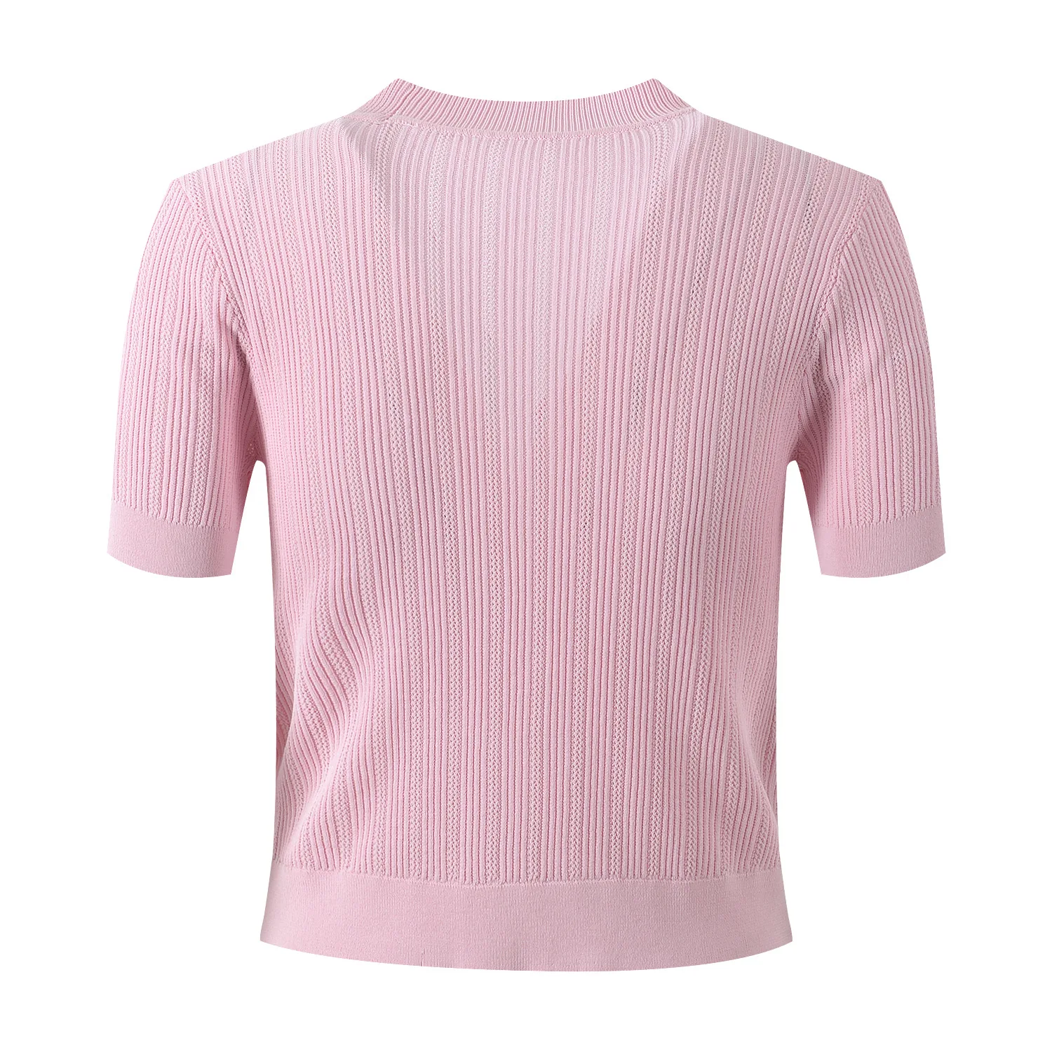 ZJYT New Summer 2024 Knitted Cardigan Sweater Tops for Women V Neck Single Breasted Buttons Knitwears Pink Jersey Mujer Fashion